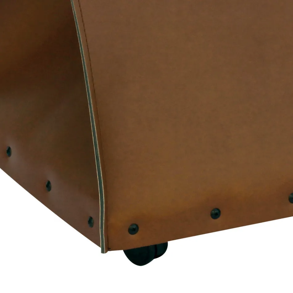 Ekokožená taška na palivové dřevo s kolečky Made in Italy - Snail Viadurini