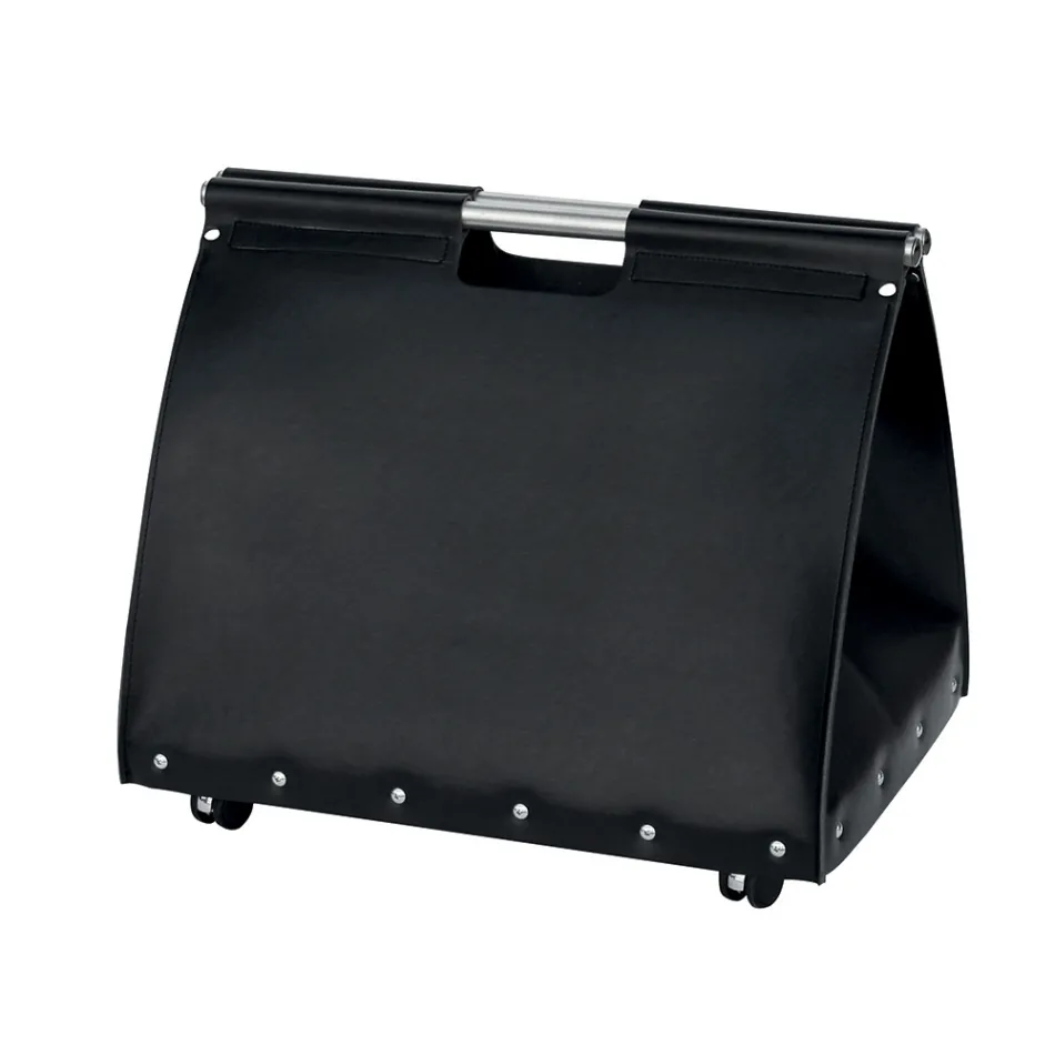 Ekokožená taška na palivové dřevo s kolečky Made in Italy - Snail Viadurini