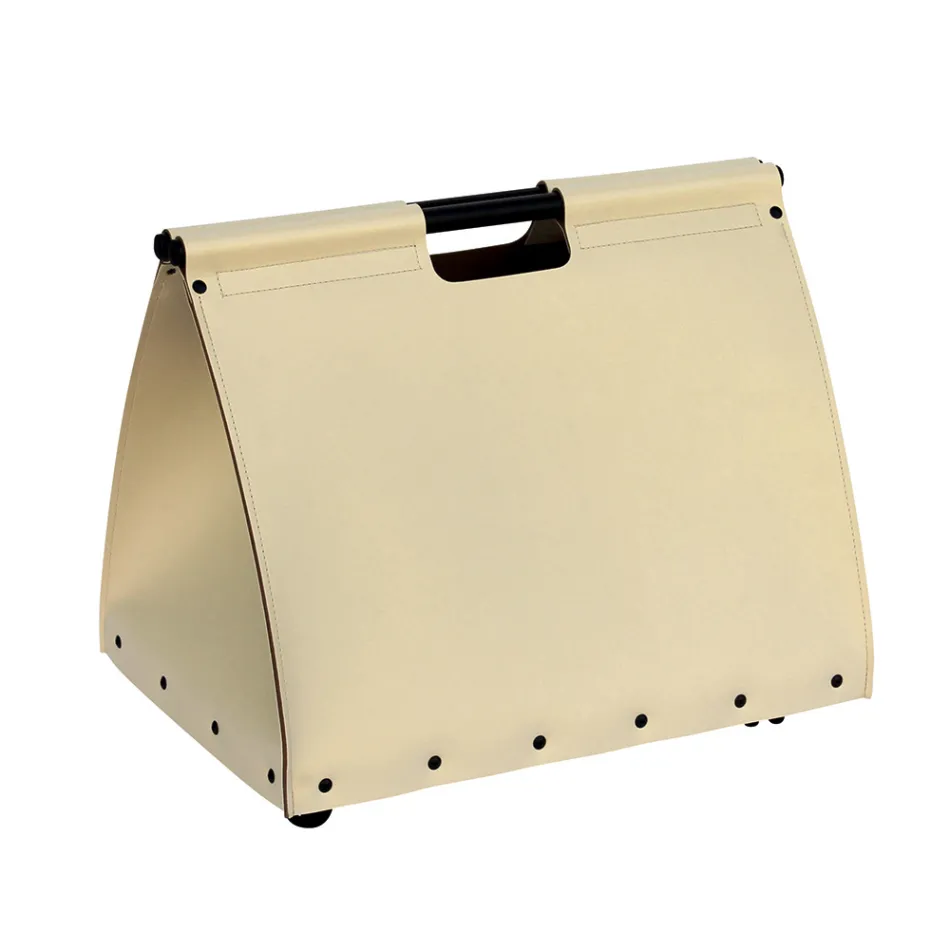 Ekokožená taška na palivové dřevo s kolečky Made in Italy - Snail Viadurini