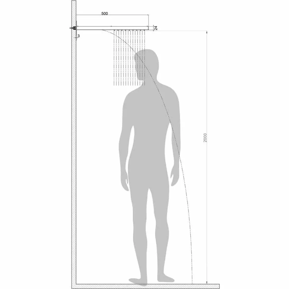 Bossini Manhattan sprchová hlavice z nerezové oceli s dvěma tryskami Viadurini