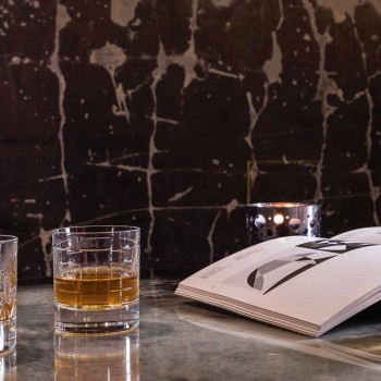 Láhev a sklenice na luxusní whisky v ekologickém křišťálu 6 kusů - arytmie