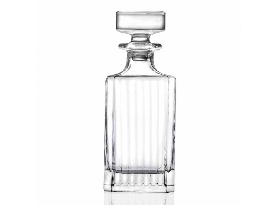 4dílné lahve na whisky se čtvercovým designem Eco Crystal - Senzatempo Viadurini
