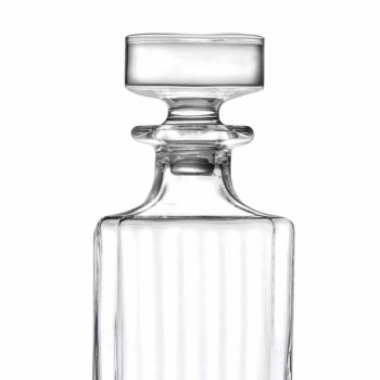 4dílné lahve na whisky se čtvercovým designem Eco Crystal - Senzatempo