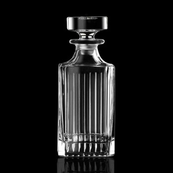 4dílné lahve na whisky se čtvercovým designem Eco Crystal - Senzatempo