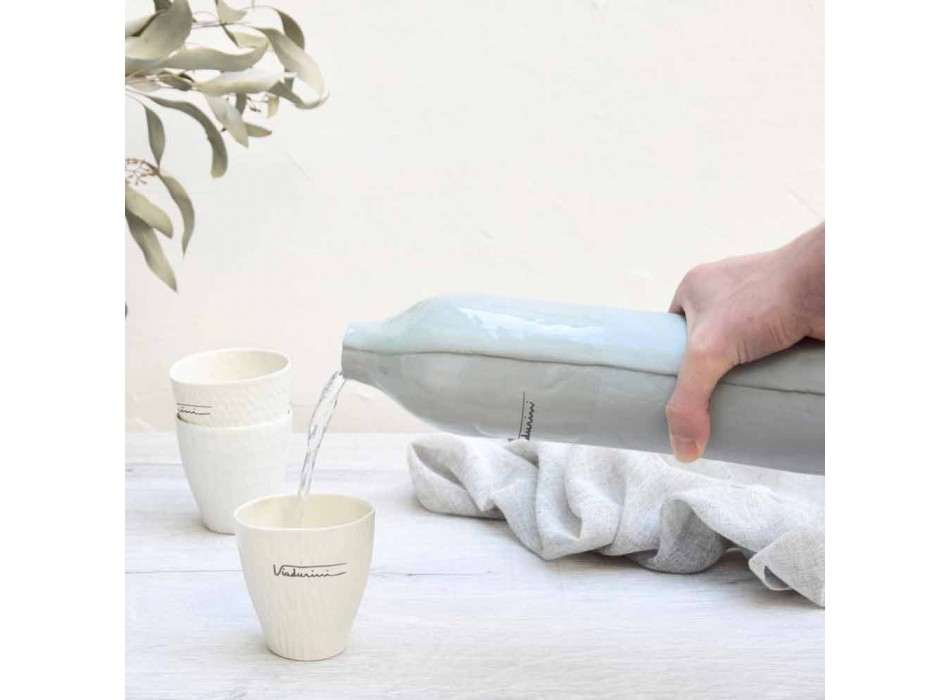 Luxusní designové bílé a šedé porcelánové lahve 2 jedinečné kusy - Arcivero Viadurini