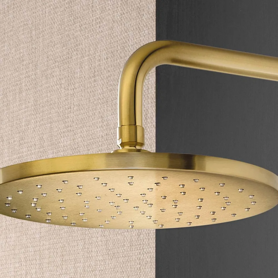 Sprchové rameno s kulatou sprchovou hlavicí proti vodnímu kameni z oceli AISI 316L - Artigli Viadurini