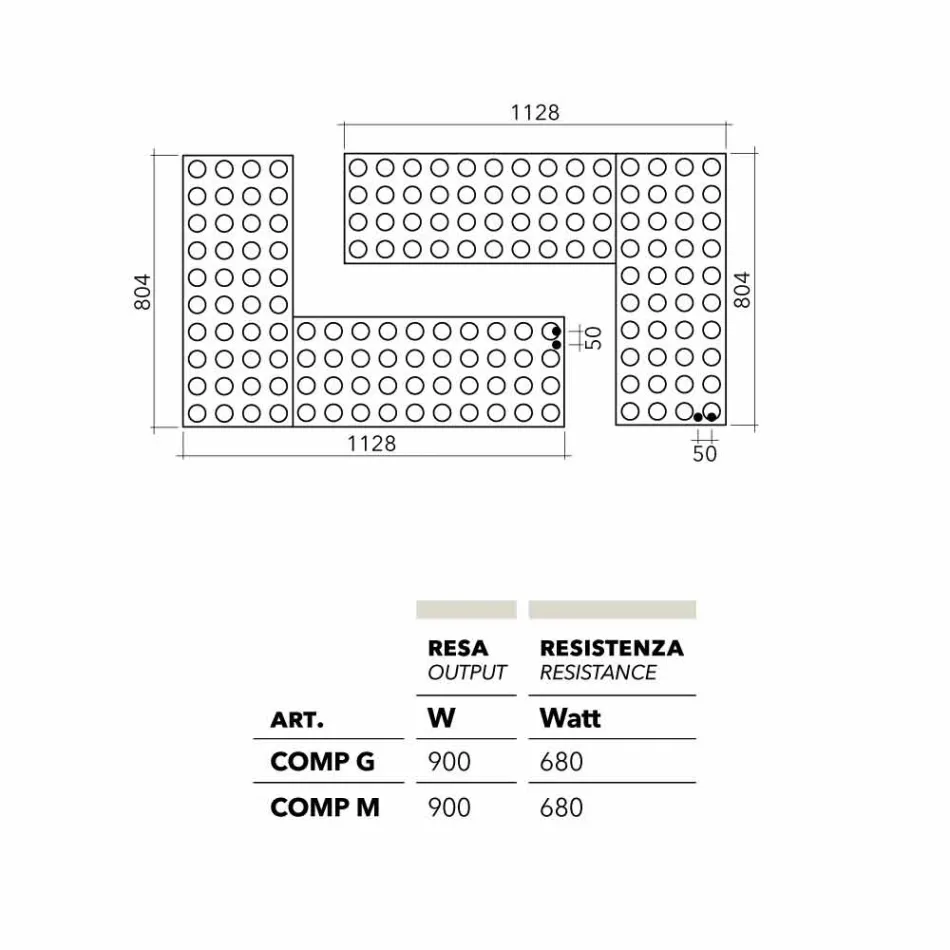 Brick elektrický radiátor konstrukce tie vyrobeny v Itálii Scirocco H Viadurini