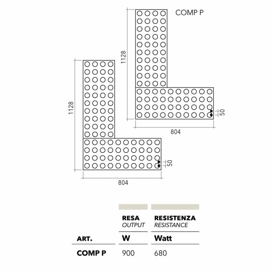 Cihla chladič hydraulického lego vyrobený v Itálii Scirocco H Viadurini