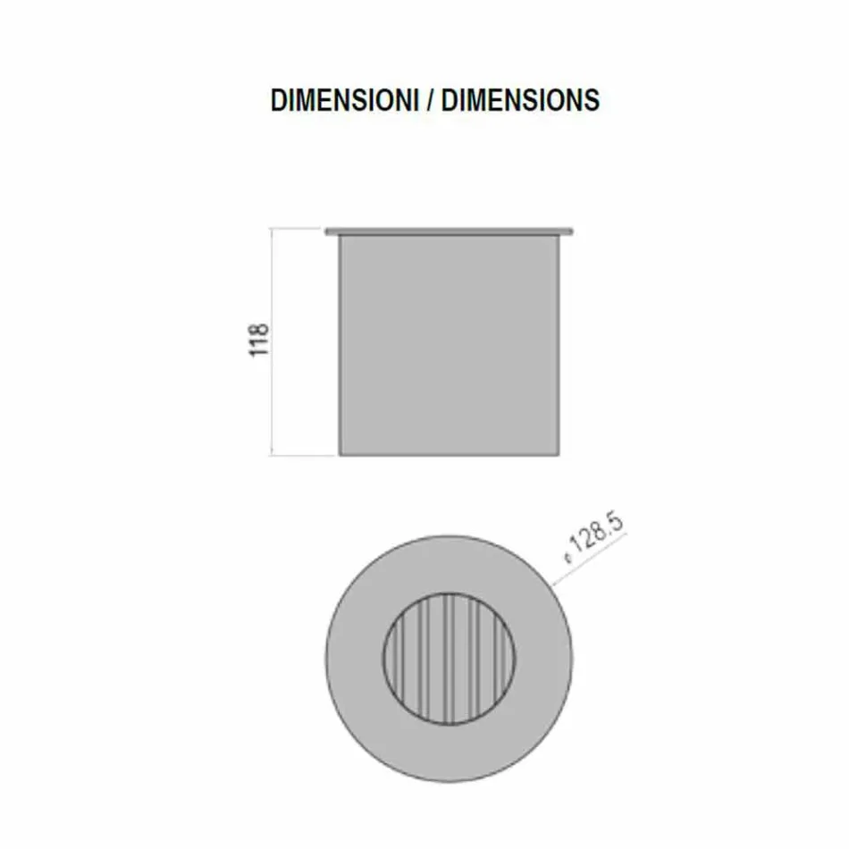 Kruhový hořák ze saténové oceli pro krb s bioethanolem - Griff12 Viadurini