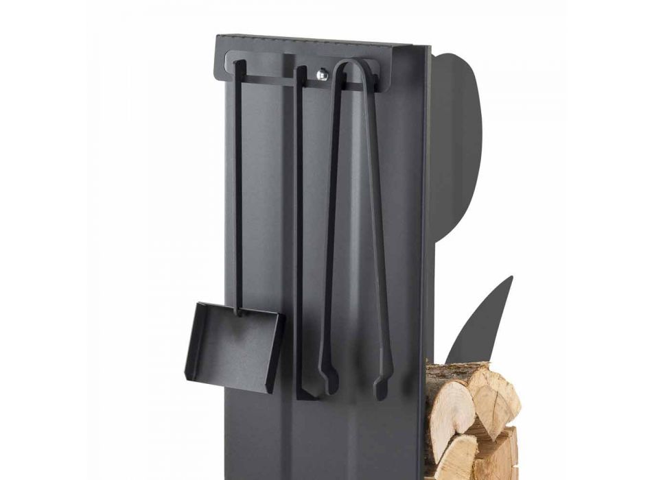 Caf Design PLVF ocelový držák kulatiny, moderní design Viadurini