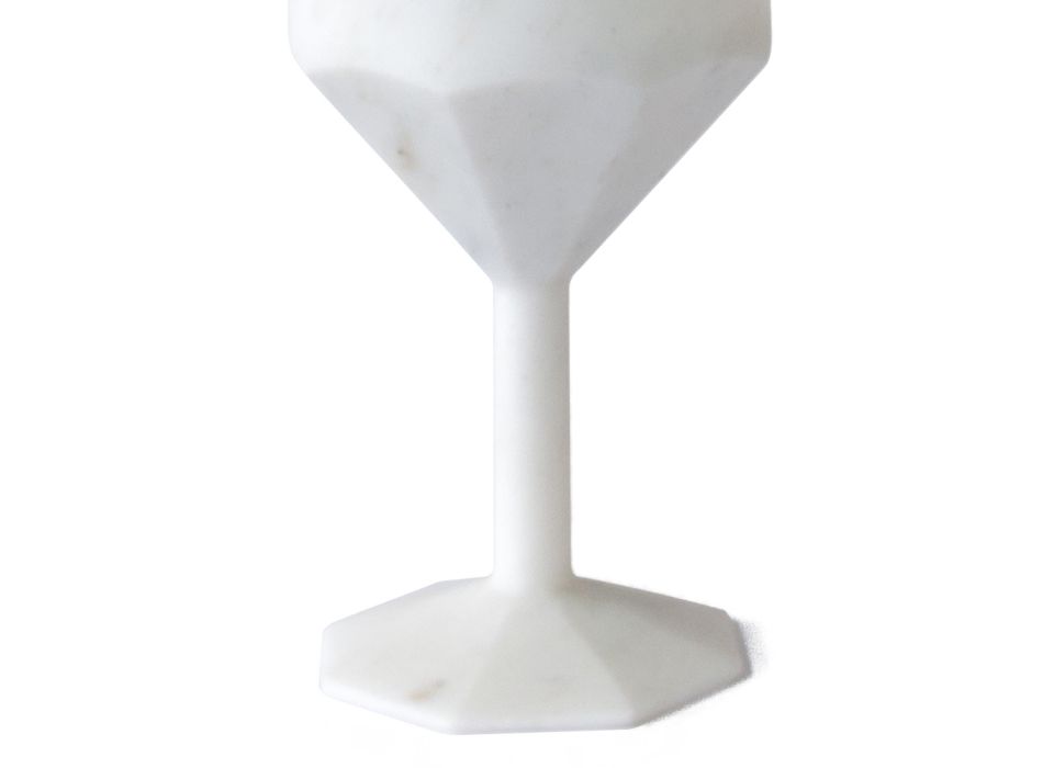 Koktejlové sklo v italském luxusním saténovém kararském bílém mramoru - syřidlo Viadurini