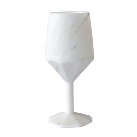 Koktejlové sklo v italském luxusním saténovém kararském bílém mramoru - syřidlo Viadurini