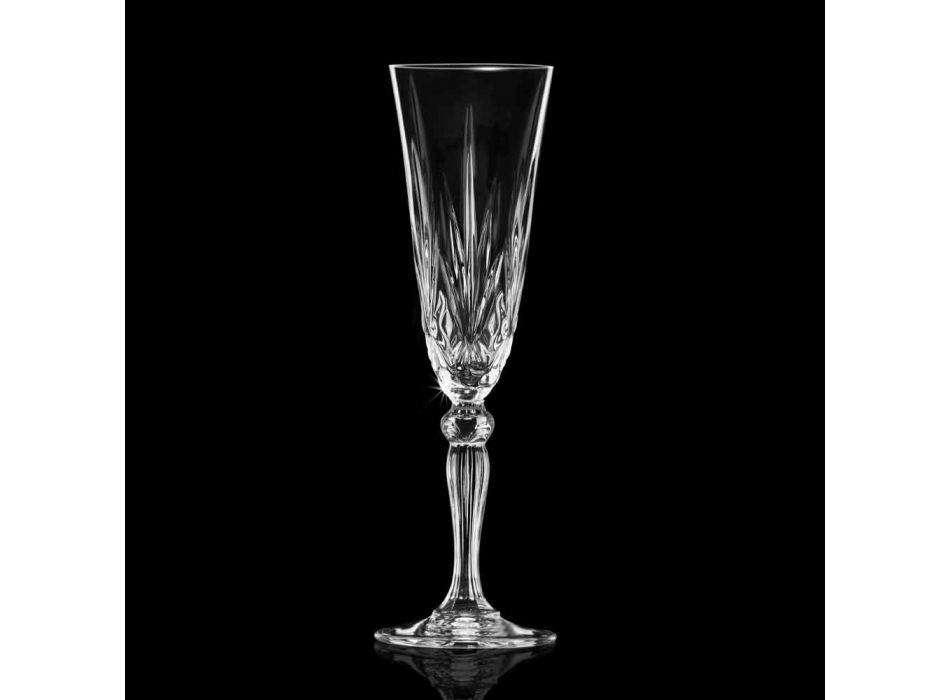 Ekologická křišťálová sklenice na šampaňské na šampaňské 12 kusů - Cantabile Viadurini