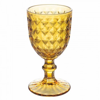 Barevné skleněné poháry v reliéfním skle, 12 kusů - Angers