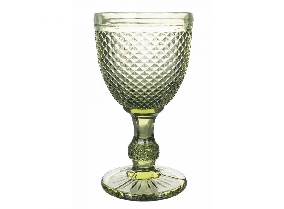 Barevné a zdobené sklenice na vodu nebo víno 12 kusů - pastilka
