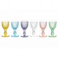 Likérové poháry z barevného skla a kosočtvercové dekorace 12 kusů - Brillo