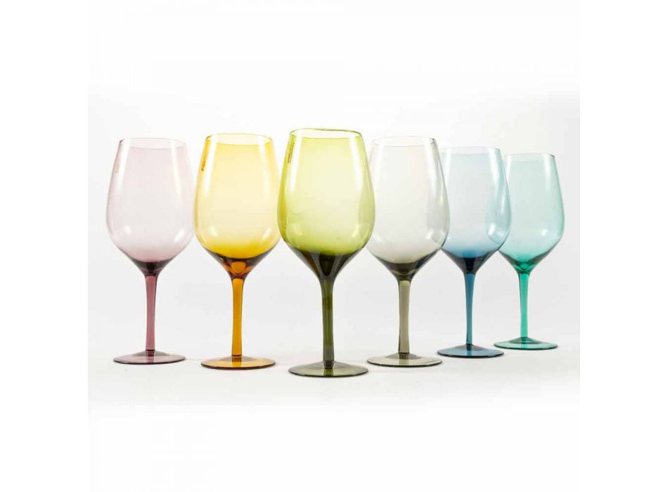 Sklenice na víno bílé nebo červené barvy ve skle 3 varianty 12 kusů - Aperi Viadurini