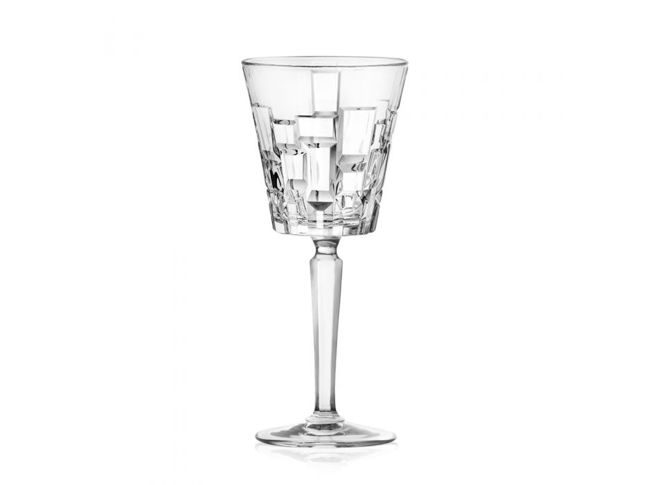 Luxusní dekorované ekologické křišťálové sklenice na víno nebo vodu 12 kusů - Catania Viadurini
