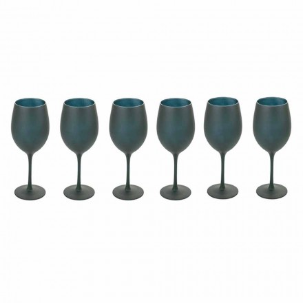 Poháry na červené nebo bílé víno v černém skle Kompletní servis 12 kusů - Oronero Viadurini