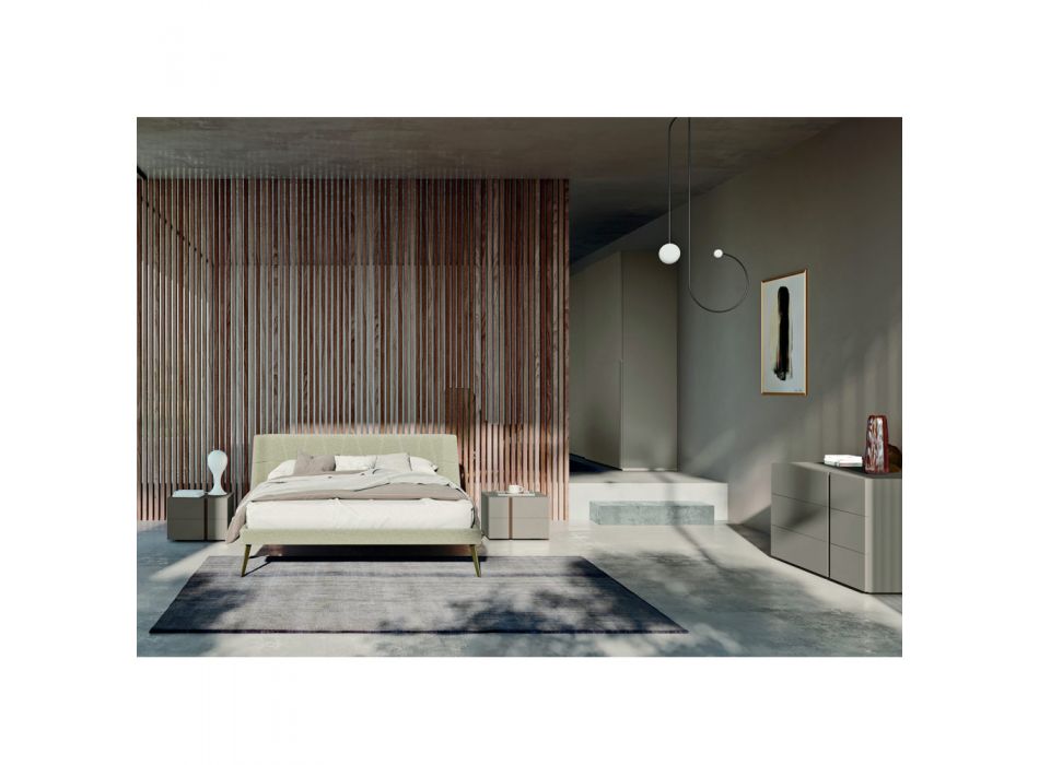 Ložnice se 4 prvky v moderním stylu Made in Italy Vysoká kvalita - Minorco Viadurini