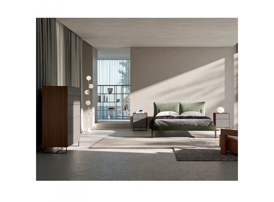 Kompletní ložnice s 5 moderními prvky vyrobenými v Itálii - Shaila Viadurini