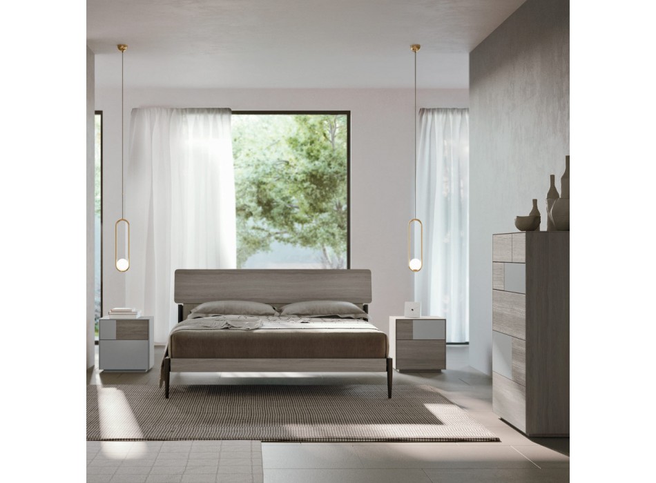Moderní ložnice se 4 prvky v moderním stylu vyrobena v Itálii - Lusinda Viadurini