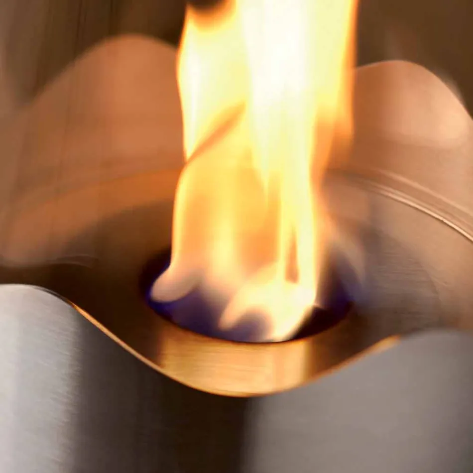 Ohniště Bioetanol z nerezové oceli a skla stůl Leon, made in Italy Viadurini