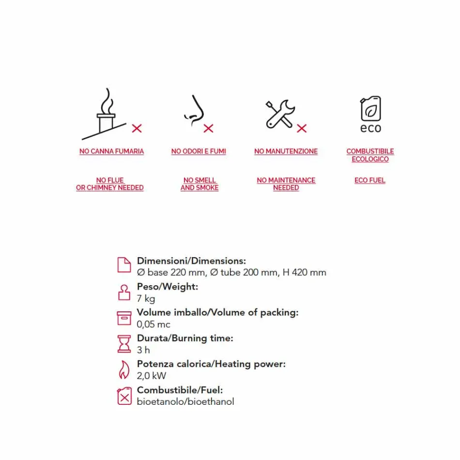 Ohniště Bioetanol z nerezové oceli a skla stůl Leon, made in Italy Viadurini