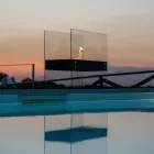 Bioetanolový podlahový krb z černého kovu a tvrzeného skla - Violante Viadurini