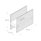 Bioetanolový podlahový krb z černého kovu a tvrzeného skla - Violante Viadurini