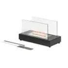 Stolní bioetanolový krb z tvrzeného skla a kovu - stříbro Viadurini