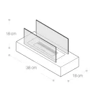 Stolní bioetanolový krb z tvrzeného skla a kovu - stříbro Viadurini