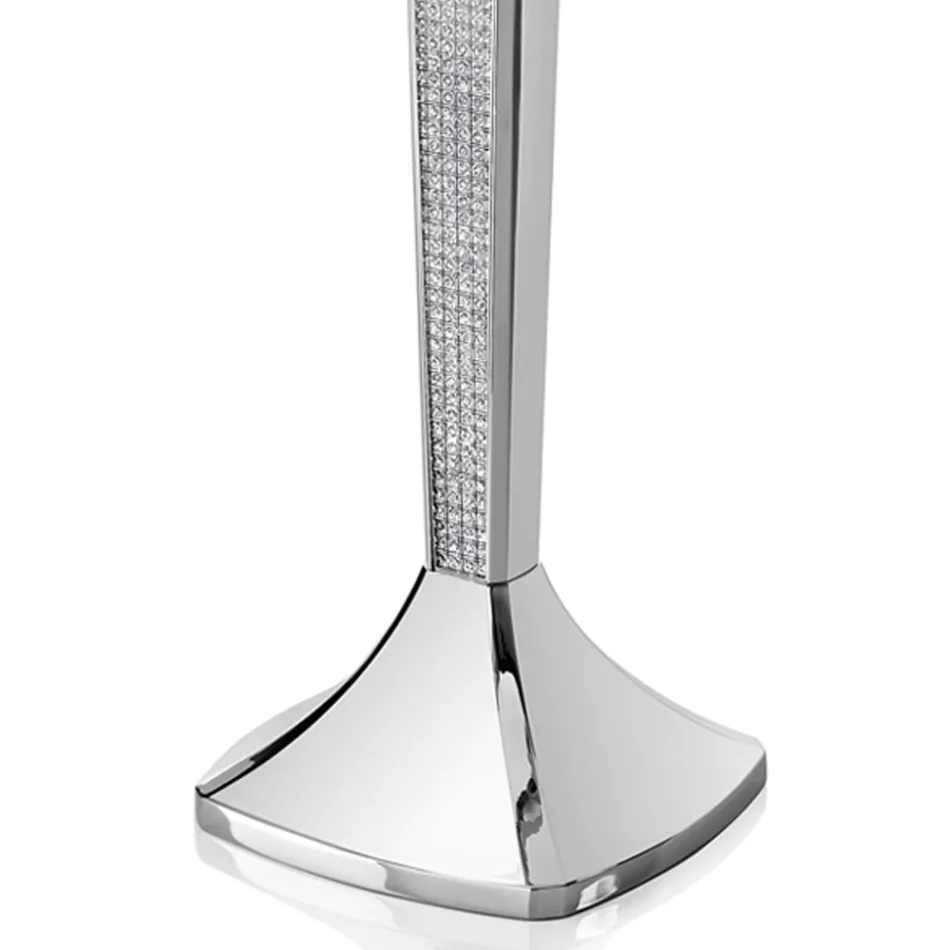 Luxusní třířadý svícen ve stříbrném kovu s třpytkami - Sbrillo Viadurini