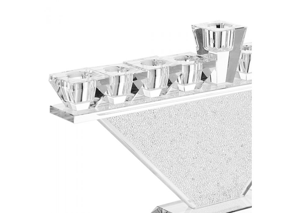 Italian Luxury Design 9 Flame Crystal Candelabra - Wanni Viadurini