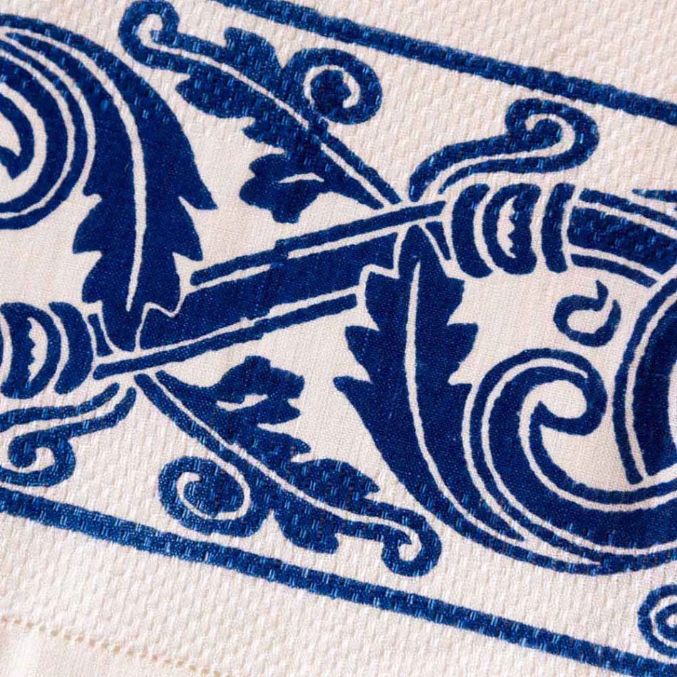 Plátěné plátno italského řemesla s ručně tištěným designem - ochranné známky Viadurini