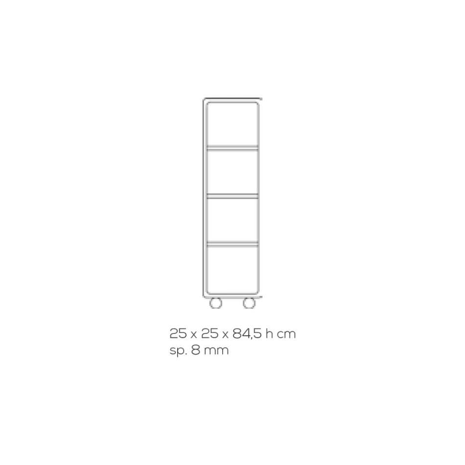 Sloupek na vozík z průhledného akrylového krystalu 1 nebo 3 police - Minervo Viadurini