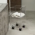 Sloupek na vozík z průhledného akrylového krystalu 1 nebo 3 police - Minervo Viadurini