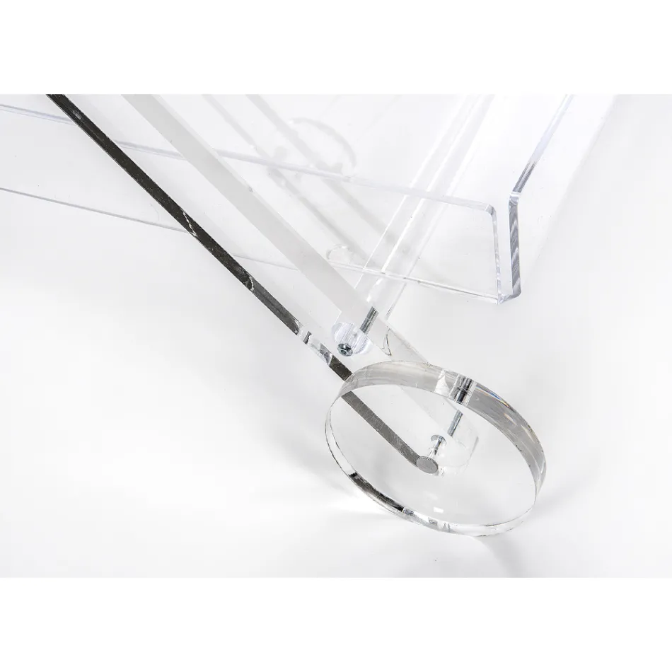 Kuchyňský vozík 4 kolečka v průhledném plexiskle nebo se dřevem - Magimbo Viadurini