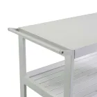 Hliníkový vozík s různými povrchovými úpravami, kolečky a 3 policemi - stan Viadurini