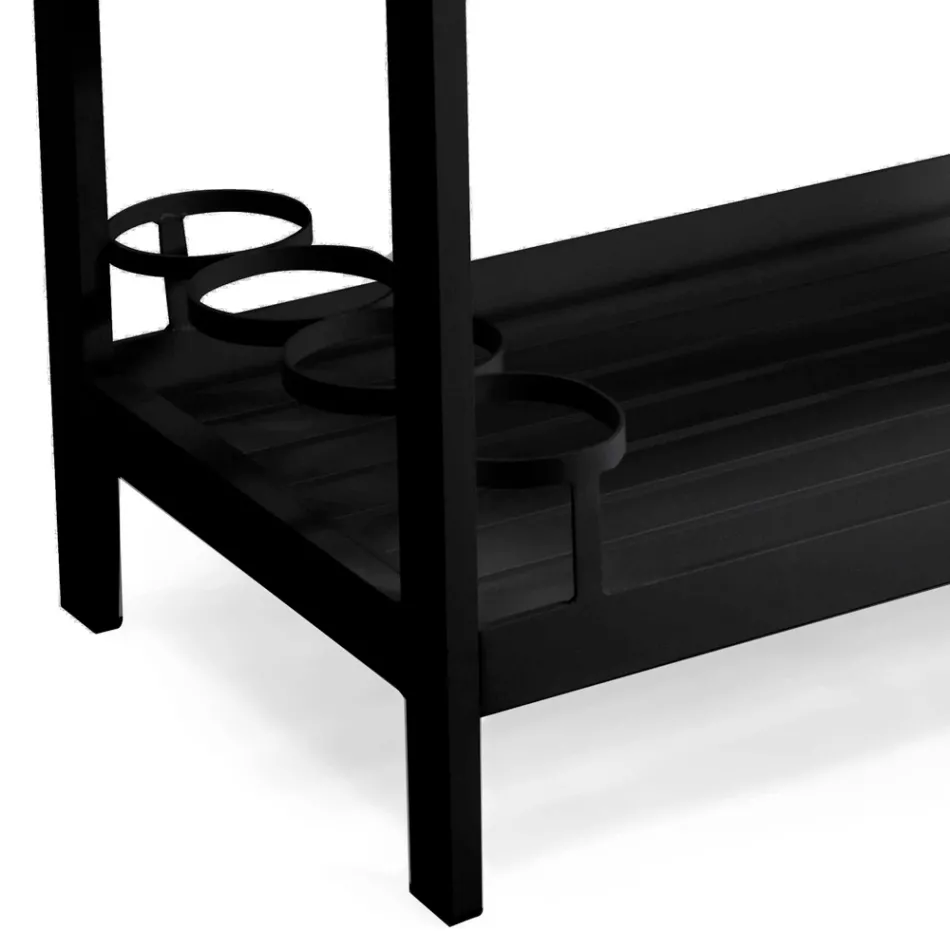 Hliníkový vozík s různými povrchovými úpravami, kolečky a 3 policemi - stan Viadurini