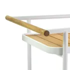 Hliníkový vozík v různých povrchových úpravách s koly a teakovými detaily - stan Viadurini