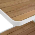 Hliníkový vozík v různých povrchových úpravách s kolečky a teakovou deskou - stan Viadurini