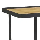 Hliníkový vozík v různých povrchových úpravách s kolečky a teakovou deskou - stan Viadurini