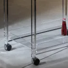 Transparentní akrylový křišťálový vozík s kolečky a policí - Arketipo Viadurini