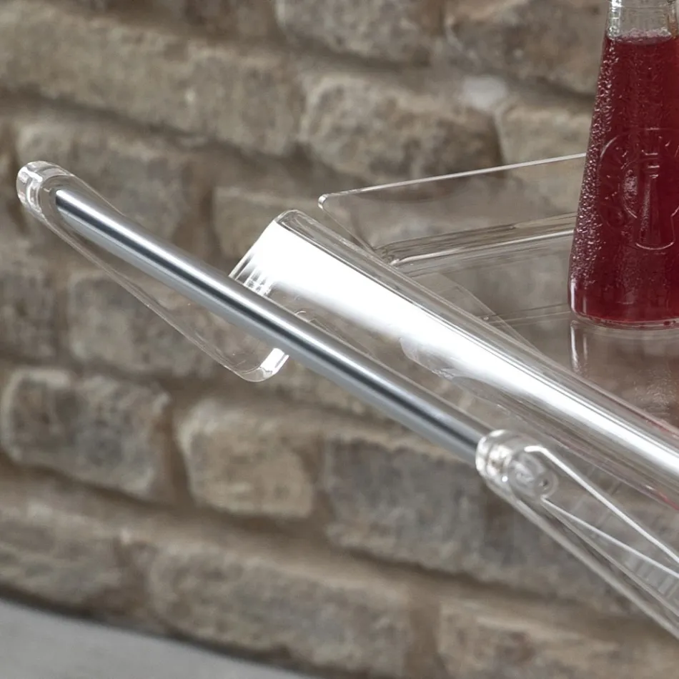 Skládací vozík z průhledného akrylového krystalu 2 tácy - Aristocles Viadurini