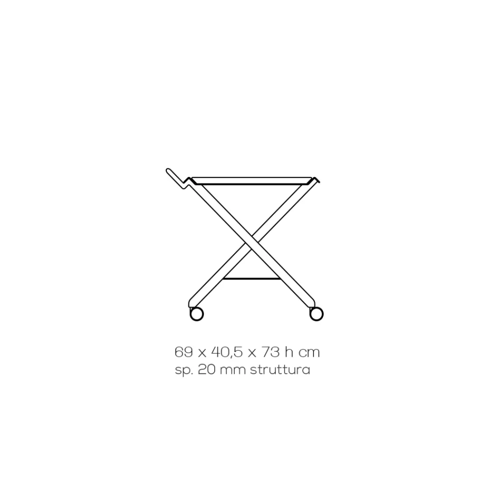 Skládací vozík z průhledného akrylového krystalu 2 tácy - Aristocles Viadurini