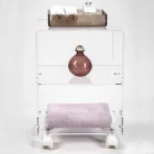 Vozík na předměty s plexi kolečky Made in Italy - Rudolf Viadurini