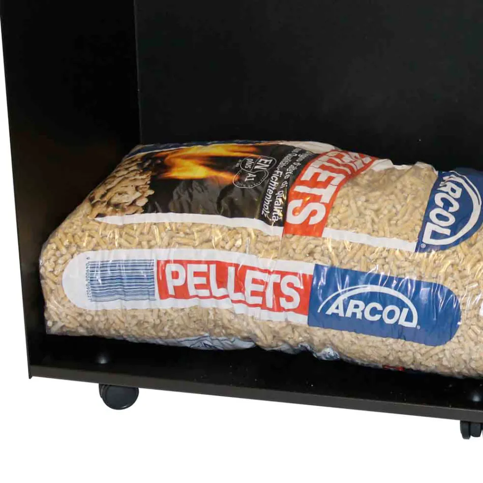 Kovový vozík na pelety s kolečky Made in Italy - Pinguino Viadurini