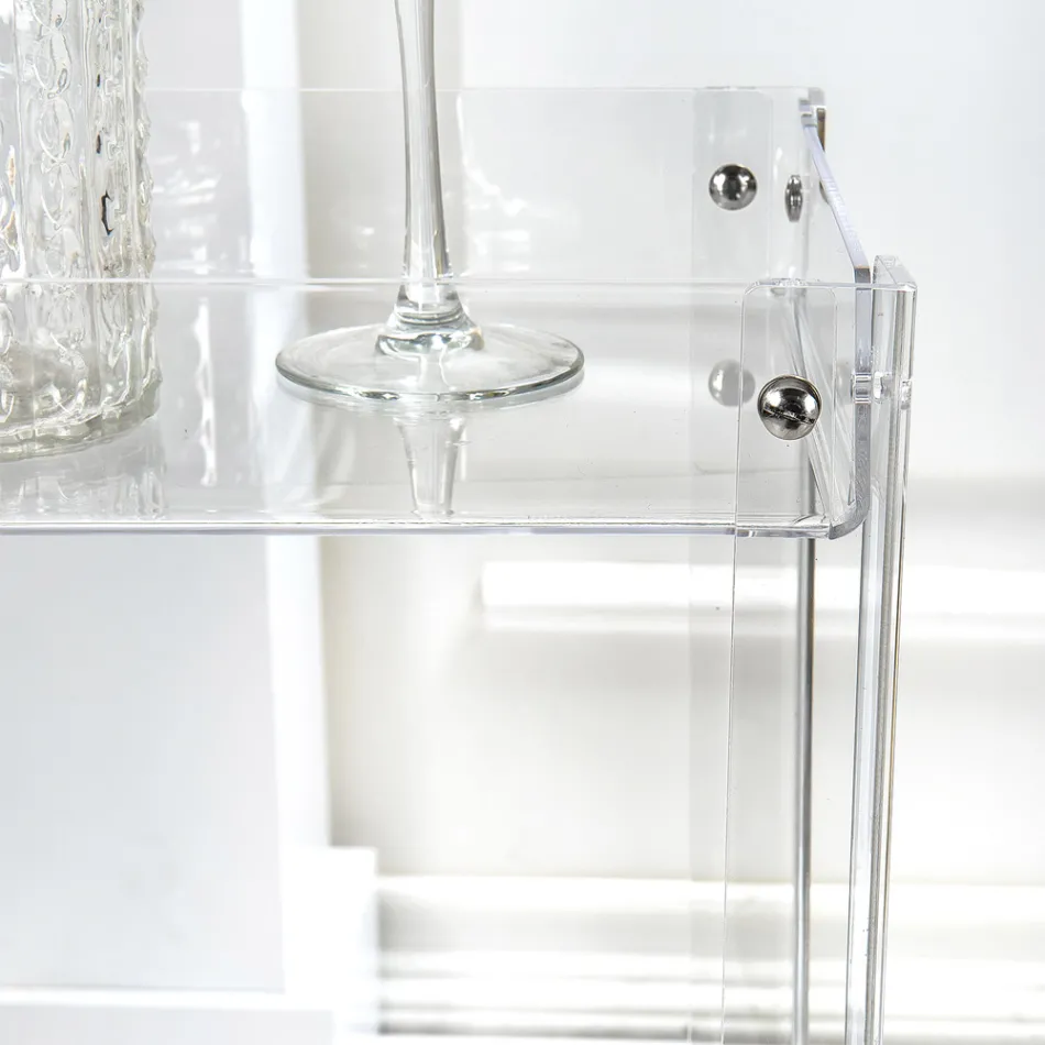 Vozík na jídlo z průhledného plexiskla Made in Italy - Galatius Viadurini