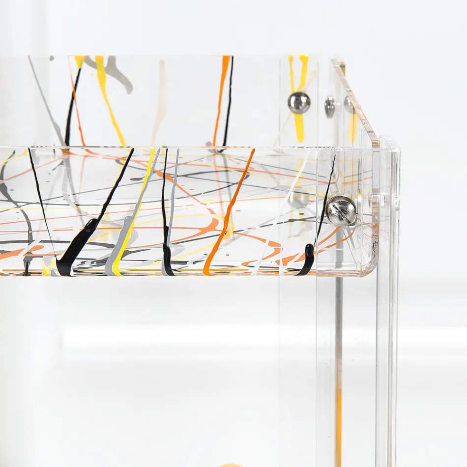 Vozík na jídlo z průhledného plexiskla Made in Italy - Galatius Viadurini